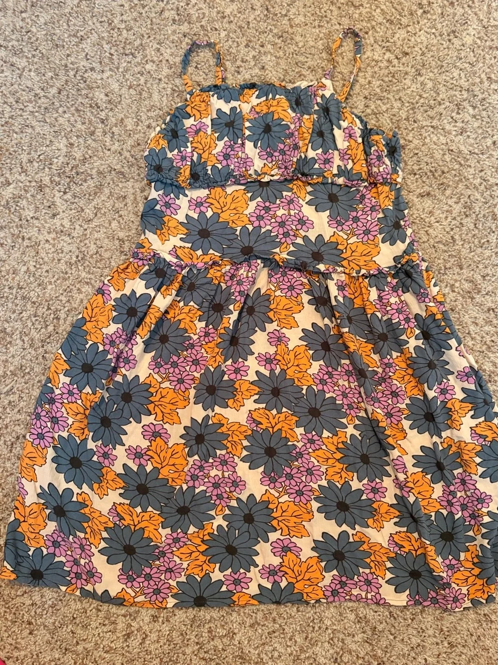 Treasure & Bond Girls Floral Dress in Orange, Pink & Blue